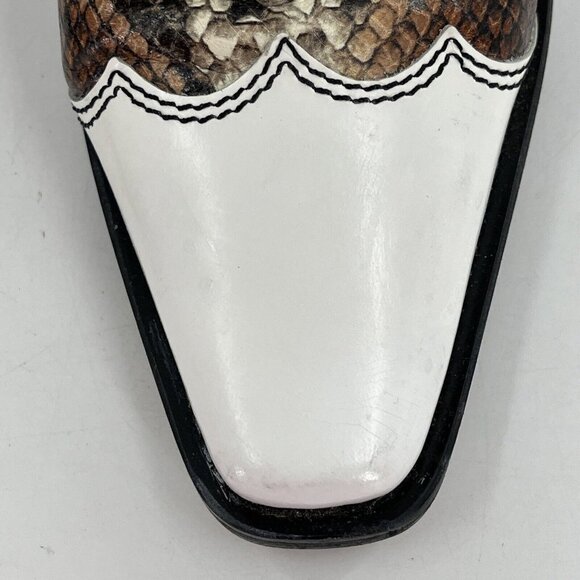 GANNI Caramel Lovina 70 Leather Cowgirl Style Ankle Boots in Snake Print US 5.5 - Picture 9 of 10